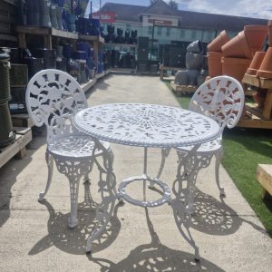 White Bistro Set - Table + 2 Chairs