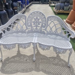 3 Seater White Bench