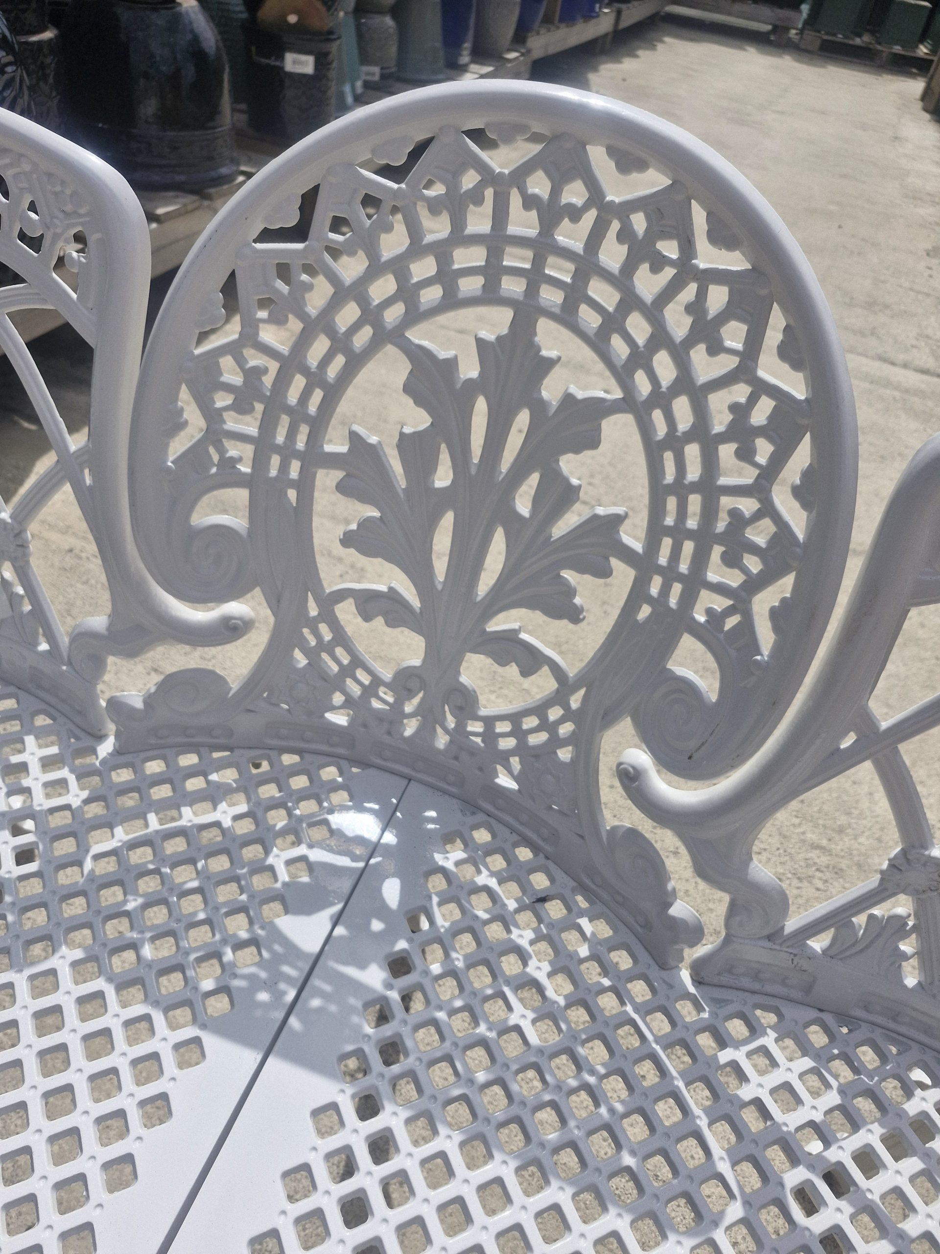 3 Seater White Bench