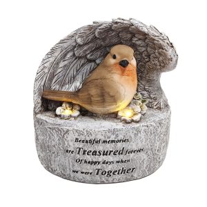Robin shelter under Angel Wing