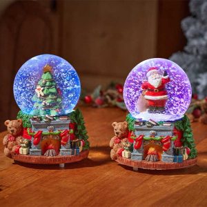 10cm Musical Festive Fireplace SnowSpheres, Mixed Case