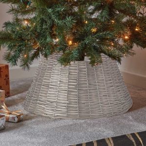 60cm Collapsible Faux Willow Tree Skirt - Ash