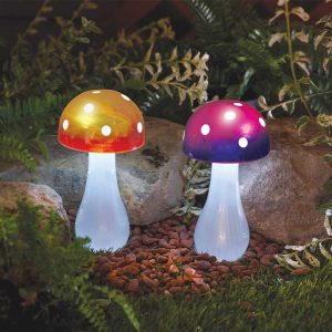 Button Shroom Stake Lights, Mixed Case
