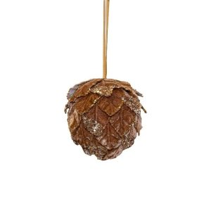 Gold Gltr Mocha Bauble 10H cm 45793