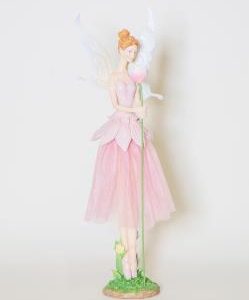Pink Fairy with flower 23Lx16Wx66H cm