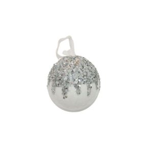 White/Silver Bauble 10H cm C44776