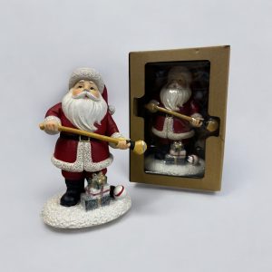 Santa with hurling stick 10x8x15cm