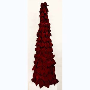 BURGUNDY VELVET BOW TREE 120CM 24765