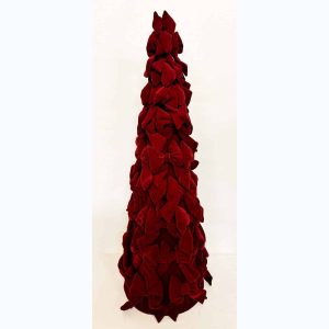 BURGUNDY VELVET BOW TREE 60CM 24767