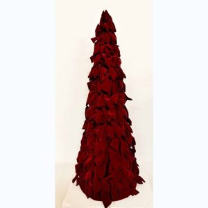 BURGUNDY VELVET BOW TREE 80CM 24766