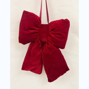 BURGUNDY VELVET MINI MINI BOW HANGER 24764