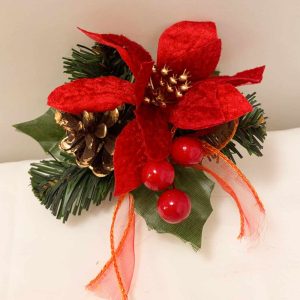 FESTIVE POINSETTIA PICK 12.5CM 24668