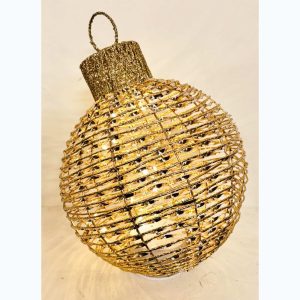 GOLD ROTATING BAUBLE WITH LIGHTS 24791