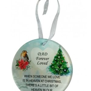 Grave Ornament Christmas Robin Tree Hanging Disc DAD