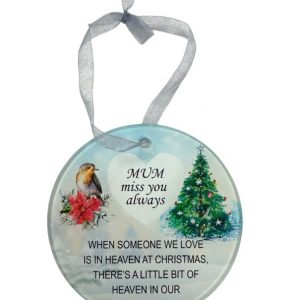Grave Ornament Christmas Robin Tree Hanging Disc MUM
