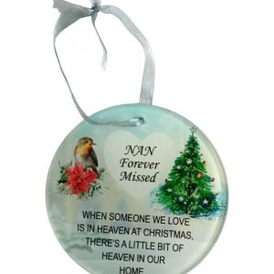 Grave Ornament Christmas Robin Tree Hanging Disc Nan