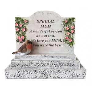 Grave Ornament Robin And Lilac Floral Design MUM