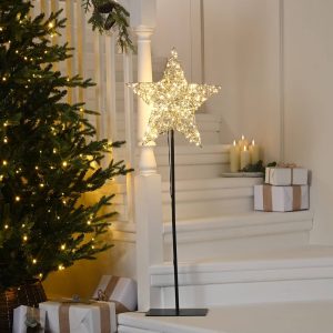 STAR ON STAND WITH LIGHTS 122CM 25302